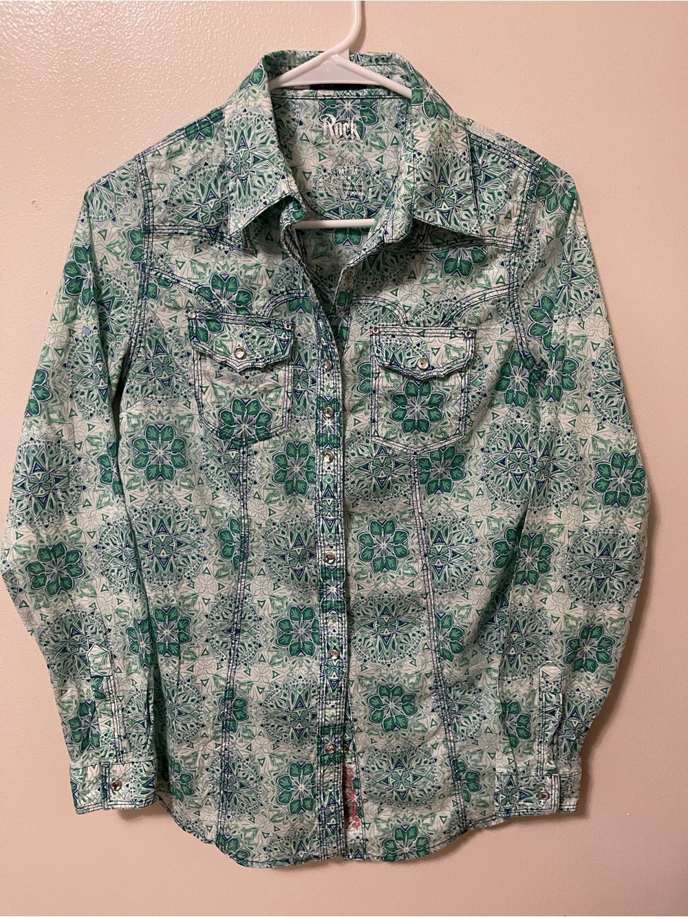 Wrangler Rock Green Patterned Lightweight Shirt
